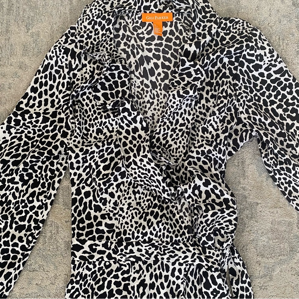 Gigi Parker Black and White Leopard Print dress
